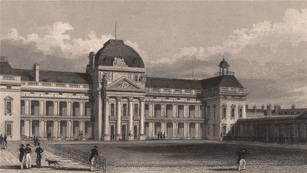 PARIS. Ecole Militaire, façade meridionale. BICKNELL 1845 old antique print